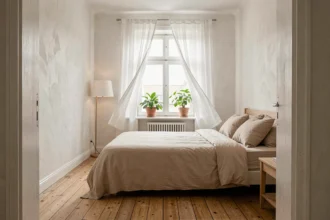 Chambre avec grande fenêtre obligatoire selon les normes d'habitabilité